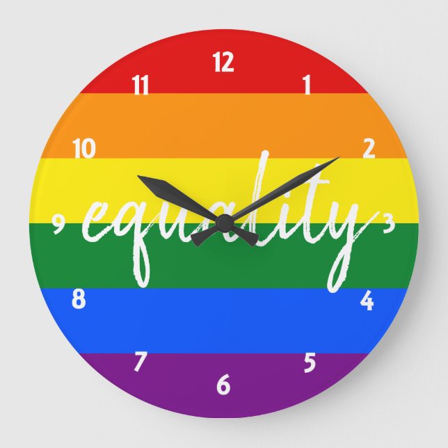 Reloj Redondo Grande Orgullo arcoiris (Anverso)