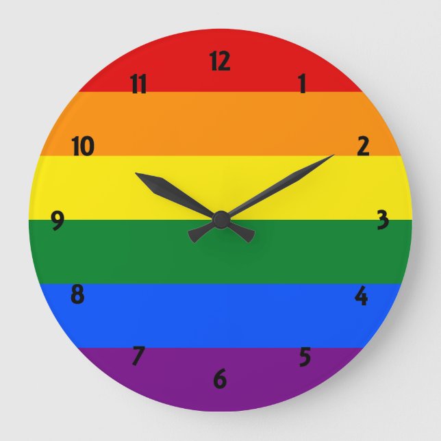 Reloj Redondo Grande Orgullo arcoiris (Anverso)