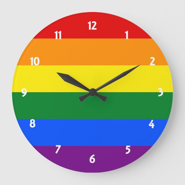 Reloj Redondo Grande Orgullo arcoiris (Anverso)