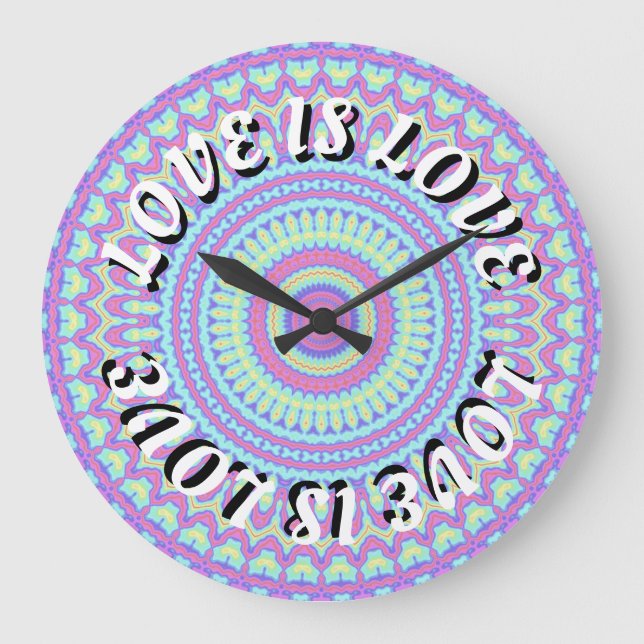 Reloj Redondo Grande Orgullo Love Is Love (Anverso)