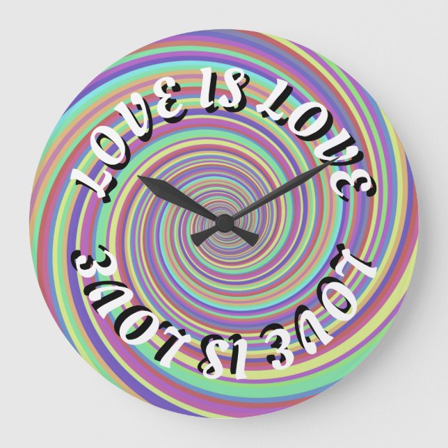 Reloj Redondo Grande Orgullo Love Is Love (Anverso)