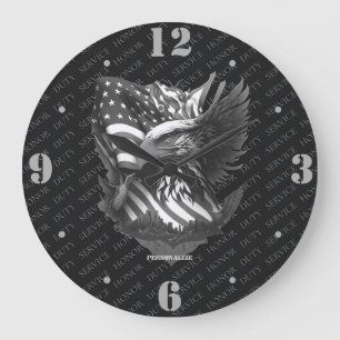 Reloj Redondo Grande Orgullo Patriótico Águila Militar Apreciación Vete