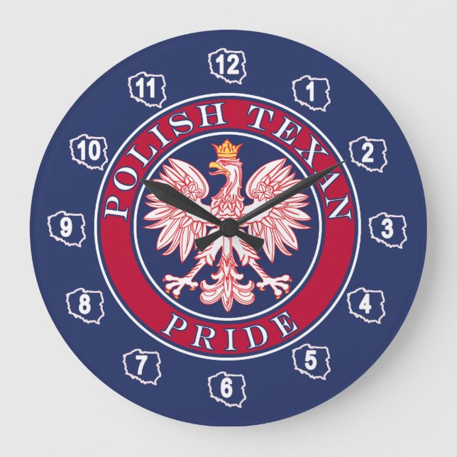 Reloj Redondo Grande Orgullo texano polaco (Anverso)