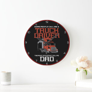 Reloj Redondo Grande Orgulloso Camionero, Llámame Papá