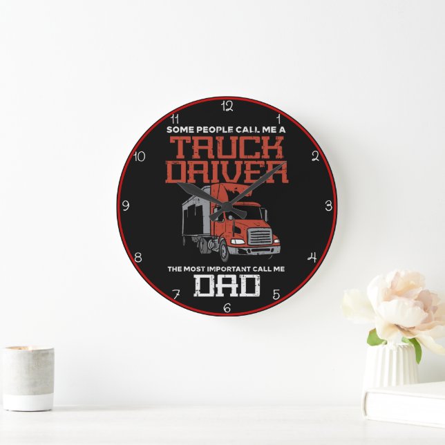 Reloj Redondo Grande Orgulloso Camionero, Llámame Papá (Hogar)