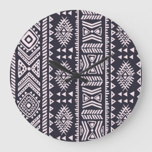 Reloj Redondo Grande Origen étnico tribal, quinto patrón sin fisuras.