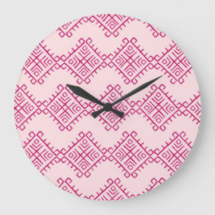 Reloj Redondo Grande Origen tribal: abstracto decorativo vintage.