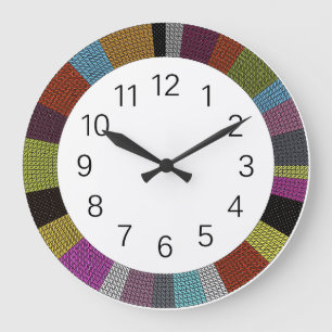 Reloj Redondo Grande Original cross-stitch Multicolored circle
