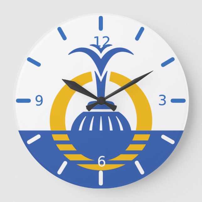 Reloj Redondo Grande Orlando (Florida) flag Large Clock (Anverso)