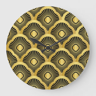 Reloj Redondo Grande Ornamento art decó: Patrón de cosecha sin soldadur