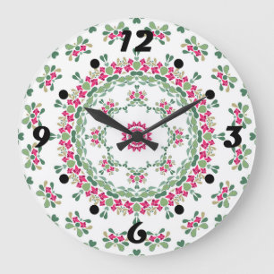 Reloj Redondo Grande Ornamento floral