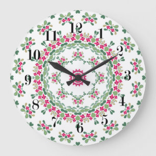 Reloj Redondo Grande Ornamento floral