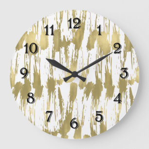 Reloj Redondo Grande Oro Abstracto