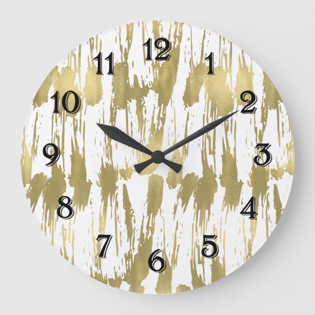 Reloj Redondo Grande Oro Abstracto (Anverso)