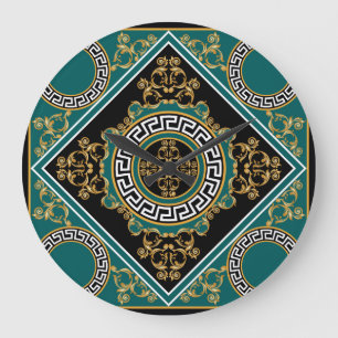 Reloj Redondo Grande Oro barroco: Elegancia negra