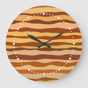 Reloj Redondo Grande Oro de Amanecer en el Desierto Quemado Naranja Sie