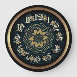 Reloj Redondo Grande Oro de moda y estilo asiático verde