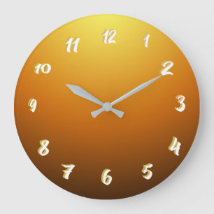 Reloj Redondo Grande Oro de puesta de sol bonita 