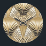 Reloj Redondo Grande Oro negro Art Deco<br><div class="desc">Reloj grande de oro negro Art Déco.</div>