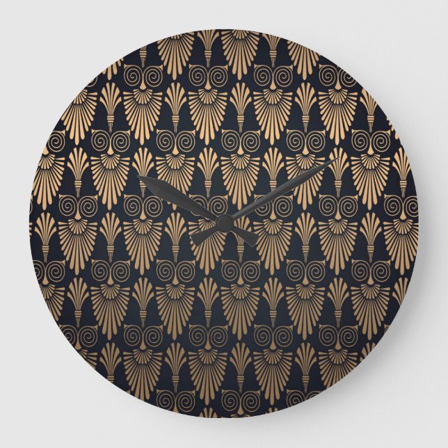 Reloj Redondo Grande Oro negro Art Deco: Retro. (Anverso)