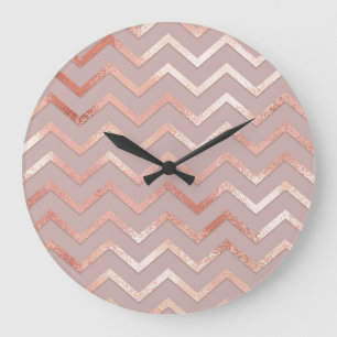 Reloj Redondo Grande oro Rosa: elegante patrón vintage.