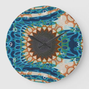 Reloj Redondo Grande Oro turquesa Sol Southwestern Art