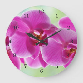 Reloj Redondo Grande Orquídeas rosadas preciosas