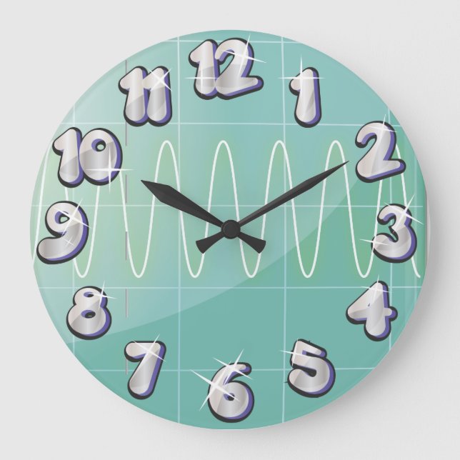 Reloj Redondo Grande Osciloscopio (Anverso)