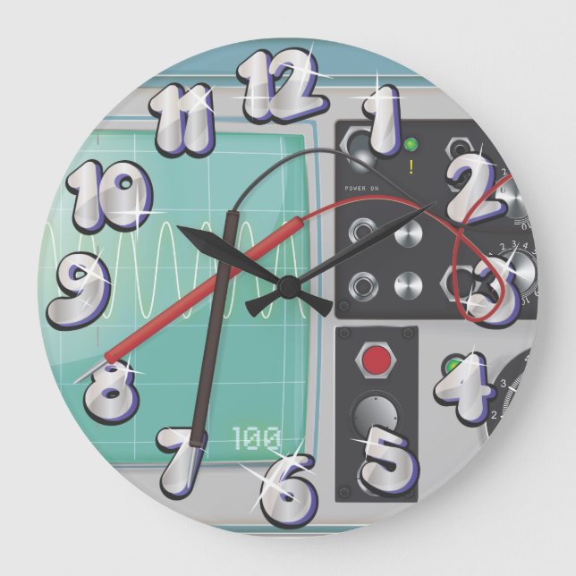 Reloj Redondo Grande Osciloscopio (Anverso)