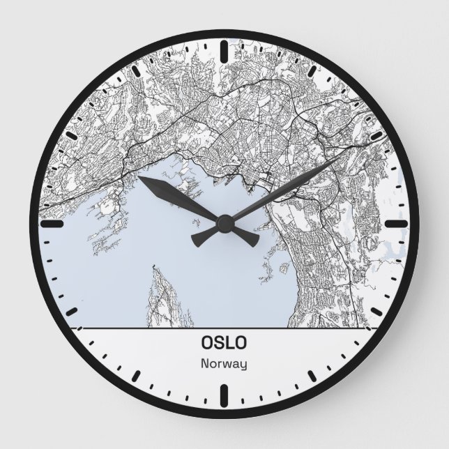 Reloj Redondo Grande Oslo Clock City Line Art (Anverso)