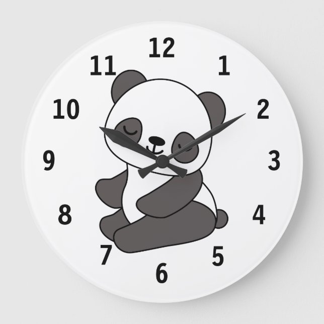 Reloj Redondo Grande Oso de panda (Anverso)