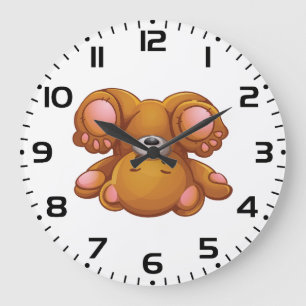 Reloj Redondo Grande Oso de peluche al revés