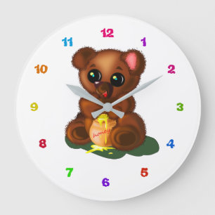 Reloj Redondo Grande Oso dulce de miel -