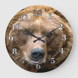 Reloj Redondo Grande Oso marrón