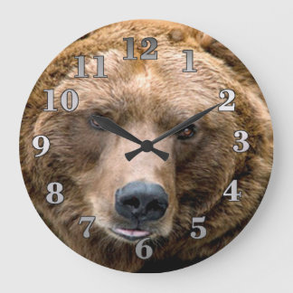 Reloj Redondo Grande Oso marrón