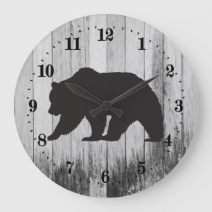 Reloj Redondo Grande Oso negro del país