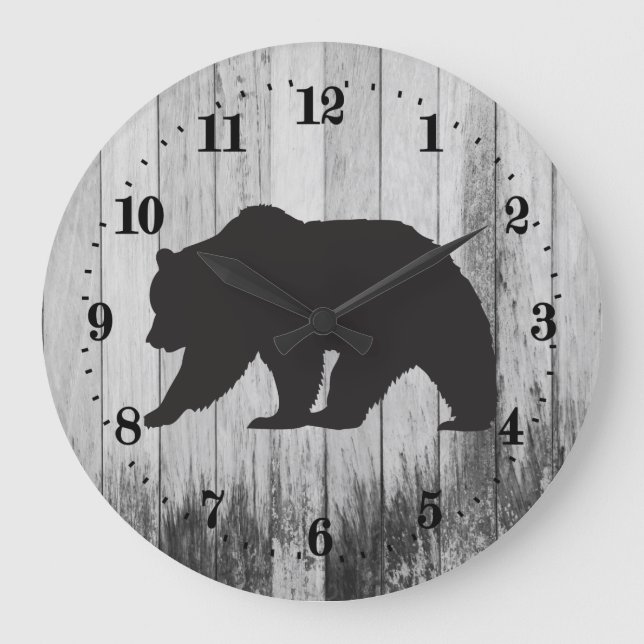 Reloj Redondo Grande Oso negro del país (Anverso)