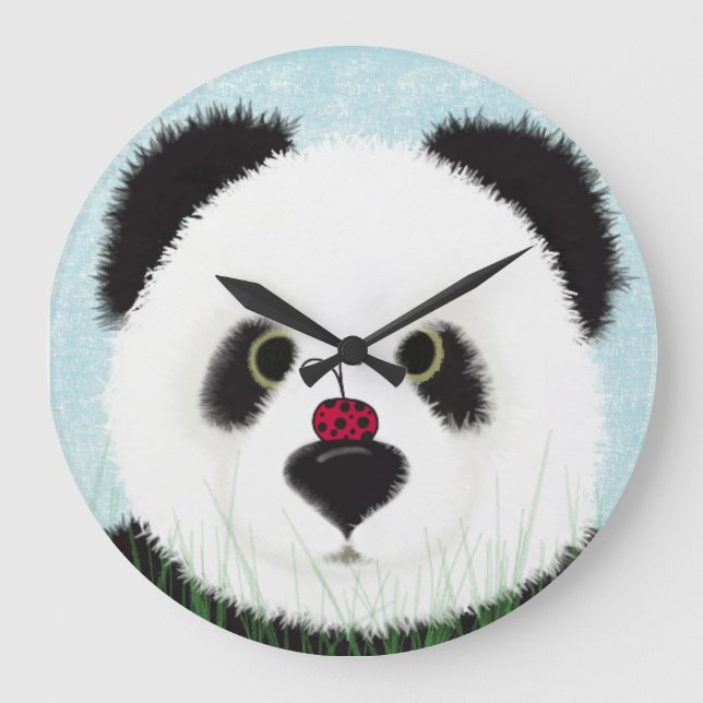 Reloj Redondo Grande Oso Panda Adorable (Anverso)