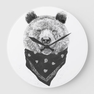 Reloj Redondo Grande Oso salvaje