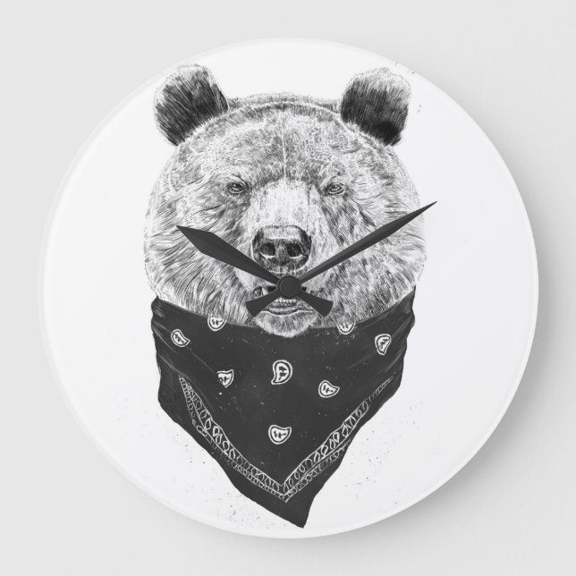 Reloj Redondo Grande Oso salvaje (Anverso)