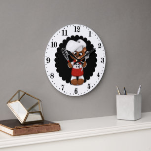 Reloj Redondo Grande Osos de chef lindos amantes cocina 