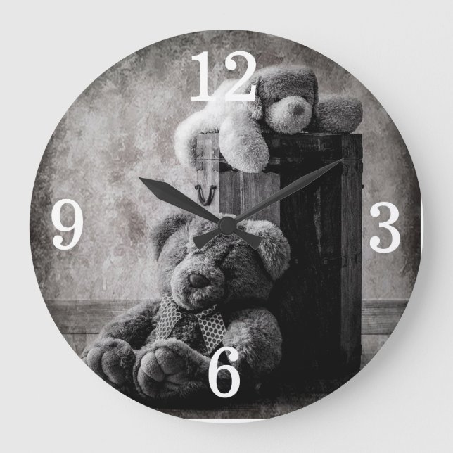 Reloj Redondo Grande Osos de peluche (Anverso)