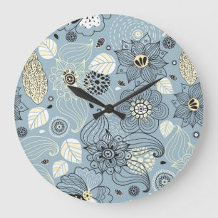 Reloj Redondo Grande Otoño floral: Elegante diseño estacional