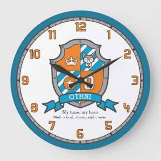 Reloj Redondo Grande Otra letra O nombre significa caballeros lobo nara