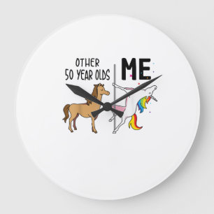 Reloj Redondo Grande Otro regalo de cumpleaños de 50 años de unicornio