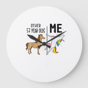 Reloj Redondo Grande Otro regalo de cumpleaños de 57 años de unicornio