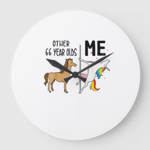 Reloj Redondo Grande Otro regalo de cumpleaños de 66 años de unicornio