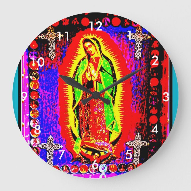 Reloj Redondo Grande Our Lady Of Guadalupe (Anverso)