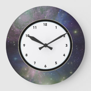 Reloj Redondo Grande Outer Space galaxy, stars and nebula astronomy