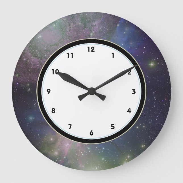 Reloj Redondo Grande Outer Space galaxy, stars and nebula astronomy (Anverso)